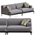 Elegant Velvet Albi Sofa 3D model small image 1