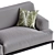 Elegant Velvet Albi Sofa 3D model small image 3