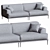 Elegant Velvet Albi Sofa 3D model small image 4