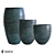 Midnight Barrel Planters: Sleek and Stylish 3D model small image 1