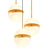 Sleek Brass and Glass LED Pendant 3D model small image 1