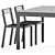 Modern Teak Table and Chairs 3D model small image 3