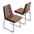 Elegant Naomi Leather Dining Chair 3D model small image 2