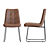 Elegant Naomi Leather Dining Chair 3D model small image 3
