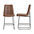 Crate & Barrel Naomi Leather Stool: Elegant and Versatile 3D model small image 3