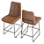 Crate & Barrel Naomi Leather Stool: Elegant and Versatile 3D model small image 4