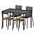 Modern IKEA SANDSBERG Table Set 3D model small image 1