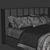 Modern White Bed with UV Mapping 3D model small image 2