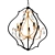 Elegant Black and Gold Chandelier 3D model small image 1