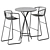 Sleek Steel High Table + Nude Bar Stool 3D model small image 1
