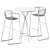 Sleek Steel High Table + Nude Bar Stool 3D model small image 2