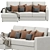 Modern Vegas Sofa with Ottoman 3D model small image 1