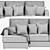 Modern Vegas Sofa with Ottoman 3D model small image 6