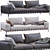 Modern Italian Design Sofa Flexform Gregory 3D model small image 1