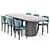 Elegant Elliptical Dining Table 3D model small image 1