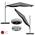 Black Theme Parasol with Dual Lights 3D model small image 5