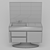 Modern Stainless Steel Sink 3D model small image 3