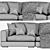 Elegant Modern Modul Sofa Sorento 3D model small image 7