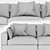 Elegant Modern Modul Sofa Sorento 3D model small image 8