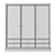 Elegant French Three-door Wardrobe 3D model small image 2