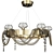 Panther Crystal Art Deco Chandelier 3D model small image 1