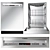 Bosch Dishwasher Collection: Sleek Stainless Steel 3D model small image 4