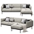 Ikea Äpplaryd 3-Seater Sofa with Chaise Longue 3D model small image 2