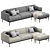 Ikea Äpplaryd 3-Seater Sofa with Chaise Longue 3D model small image 6