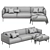 Ikea Äpplaryd 3-Seater Sofa with Chaise Longue 3D model small image 7