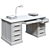 Vintage USA Office Desk 3D model small image 7