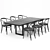 Modern Pearl Dining Table Set 3D model small image 1