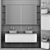 Modern 2m Tall Bathroom Cabinet 3D model small image 4