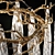 Autumn Elegance: Handmade Brass Art Chandelier 3D model small image 3