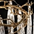 Autumn Elegance: Handmade Brass Art Chandelier 3D model small image 9