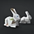 Lladro Origami Rabbit: Decorative Collectible, 12 x 13 cm 3D model small image 1