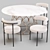 CB2 Circuit Dining Set: Modern Sculptural Table with Inesse Chairs 3D model small image 1