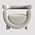 Elegant Mel Armchair: Beige Velvet & Bouclé, Wood & Brass 3D model small image 3