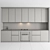 Contemporary White and Gray Kitchen Cabinets 3D model small image 3