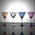 Triangular Engraved Multicolor Martini Glasses 3D model small image 6
