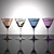 Triangular Engraved Multicolor Martini Glasses 3D model small image 8