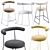 Luxury Cooper Velvet and Leather Kitchen Stool 3D model small image 7