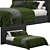 Striped Headboard Bed: Sleek and Stylish 3D model small image 2