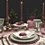 Elegant Table Set with Textures 3D model small image 2