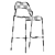 Sleek Hot Mesh Barstool 3D model small image 5