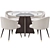 Elegant Wellington Dining Table 3D model small image 1