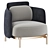 Contemporary Minotti Tape Armchair 3D model small image 1