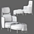 Minotti Tape Armchair: Modern Elegance for Your Home 3D model small image 3