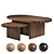 Contemporary Wooden Coffee Table 3D model small image 1