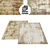 Cream Splash Irregular Rug Set 3D model small image 1