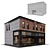 Brick & Wood Café Facade 3D model small image 2